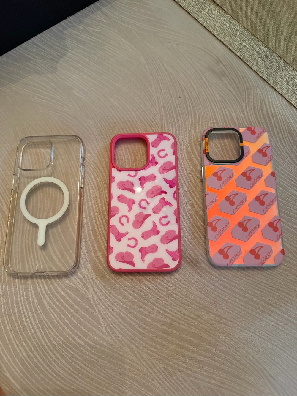 Pink Patterned Protective Phone Case with Graphic Print